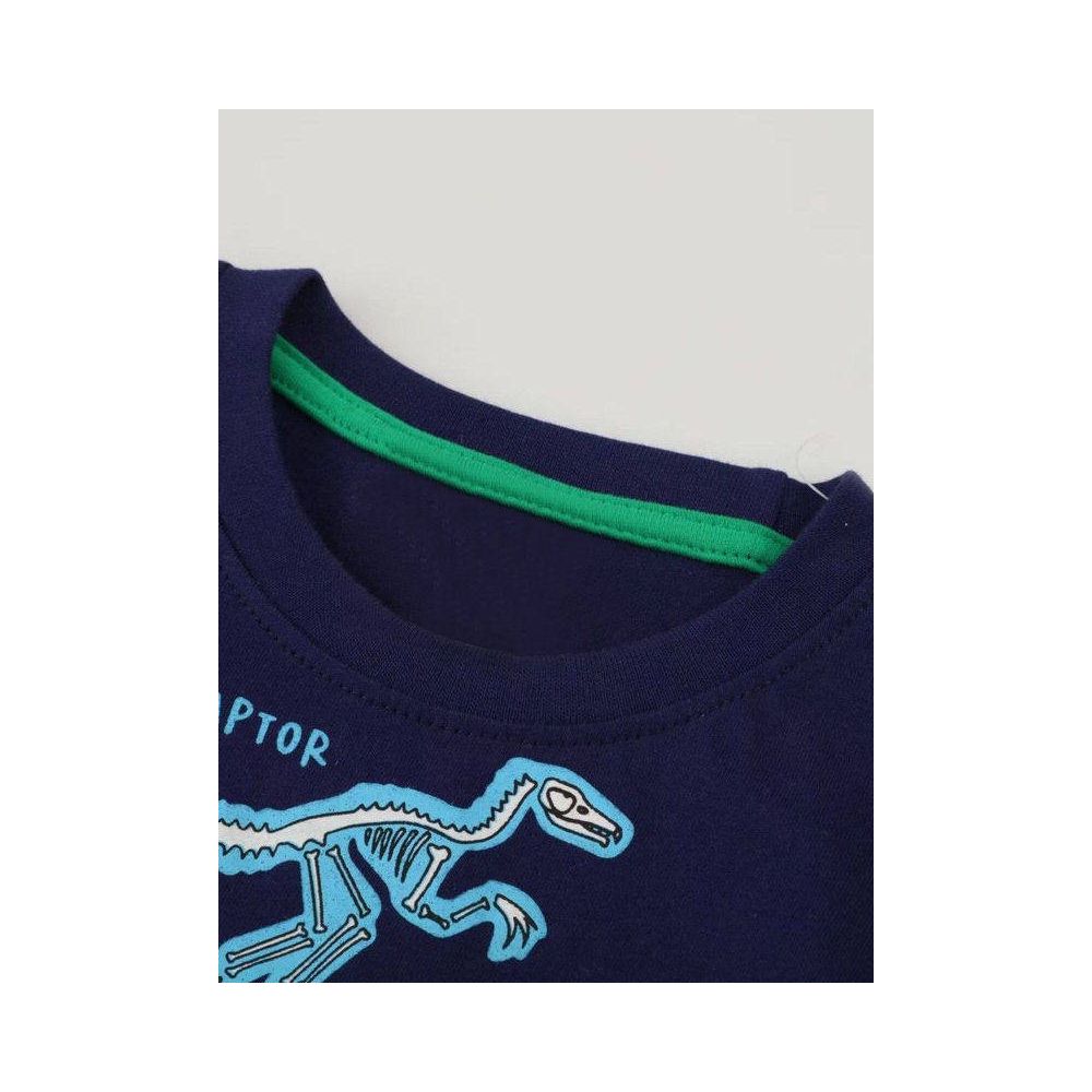 Pure cotton children s luminous T shirt short sleeved top 2025 Korean version summer cartoon dinosaur half sleeved T shirt for boys and boys image 1