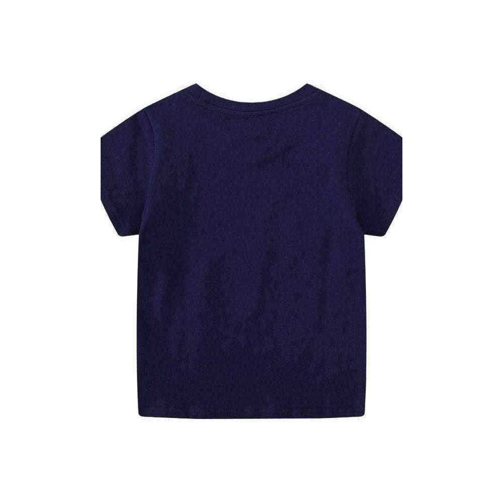 Pure cotton children s luminous T shirt short sleeved top 2025 Korean version summer cartoon dinosaur half sleeved T shirt for boys and boys image 2
