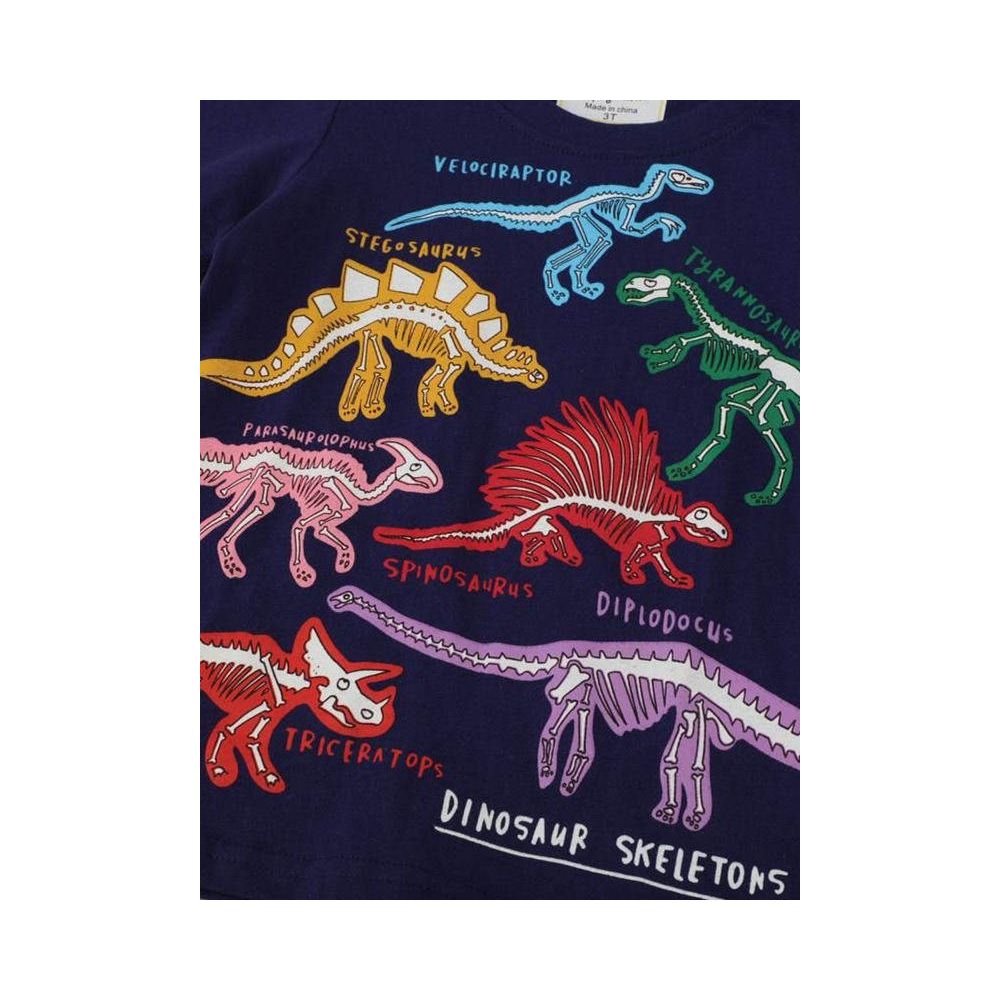 Pure cotton children s luminous T shirt short sleeved top 2025 Korean version summer cartoon dinosaur half sleeved T shirt for boys and boys image 3