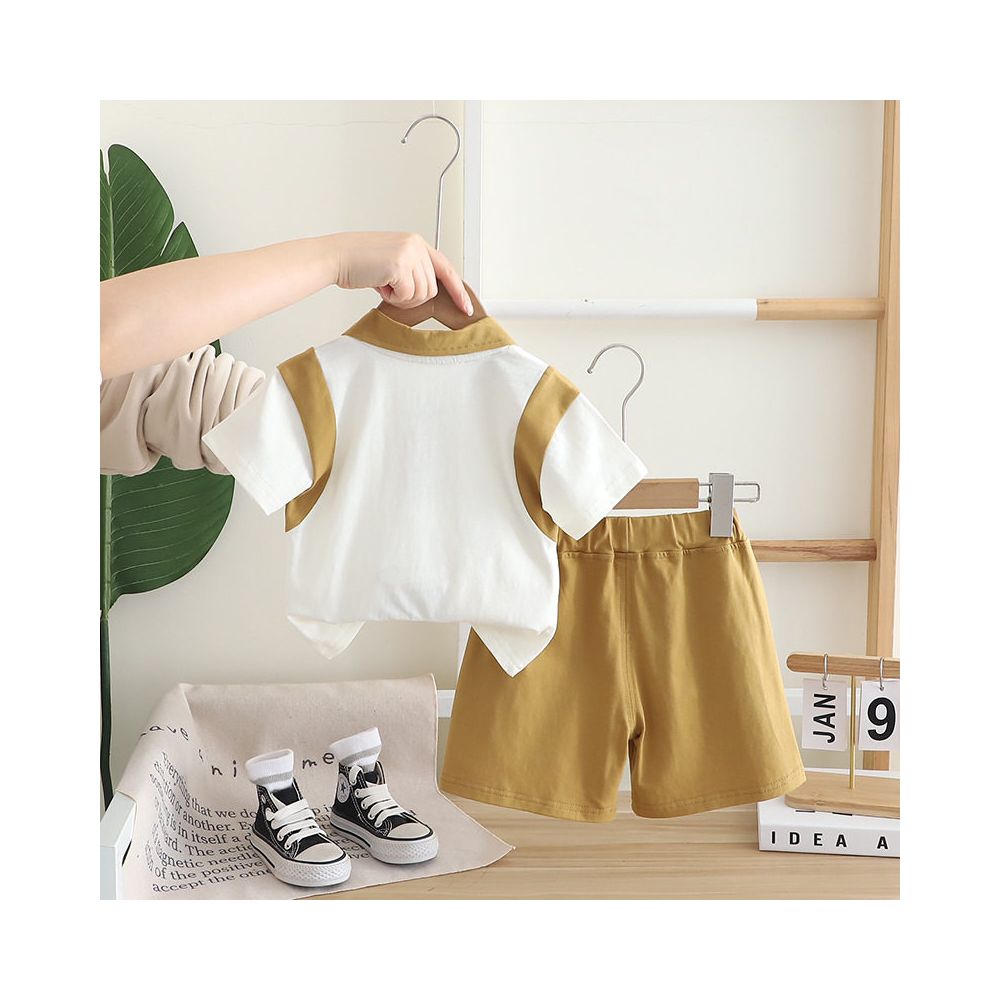 Baby clothes summer cartoon casual short sleeved shorts pure cotton set split piece one year old boy baby outdoor summer clothes image 3