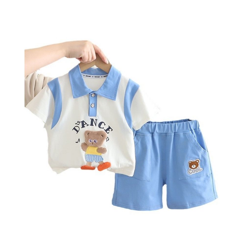 Baby clothes summer cartoon casual short sleeved shorts pure cotton set split piece one year old boy baby outdoor summer clothes image 4