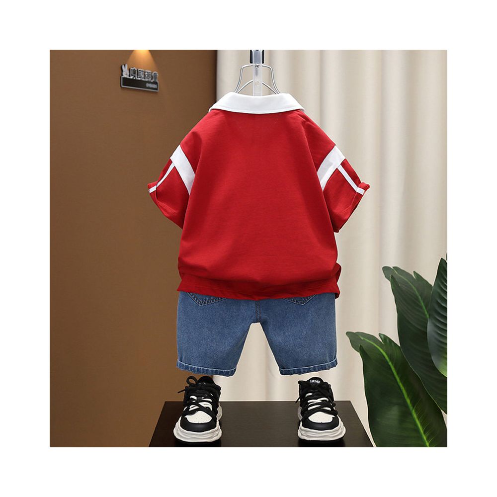 Boys pure cotton t shirt summer 2025 new style stylish medium and large children s polo shirt children s short sleeved boys summer top image 2