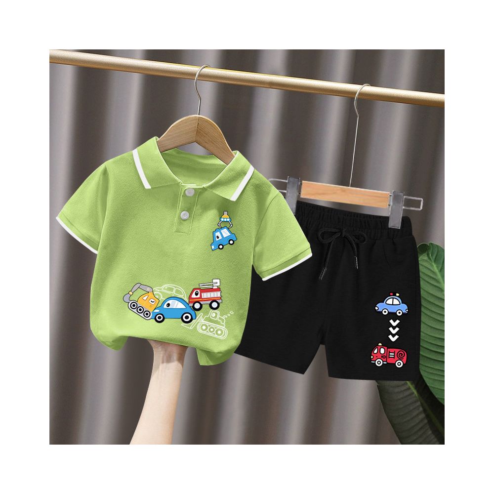 Boys short sleeved set 3 year old baby Korean style and Western style polo shirt summer clothes children s summer popular and handsome clothes