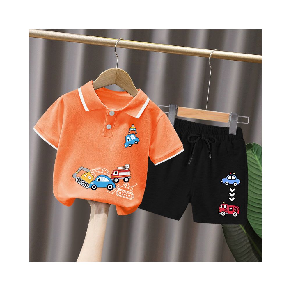 Boys short sleeved set 3 year old baby Korean style and Western style polo shirt summer clothes children s summer popular and handsome clothes