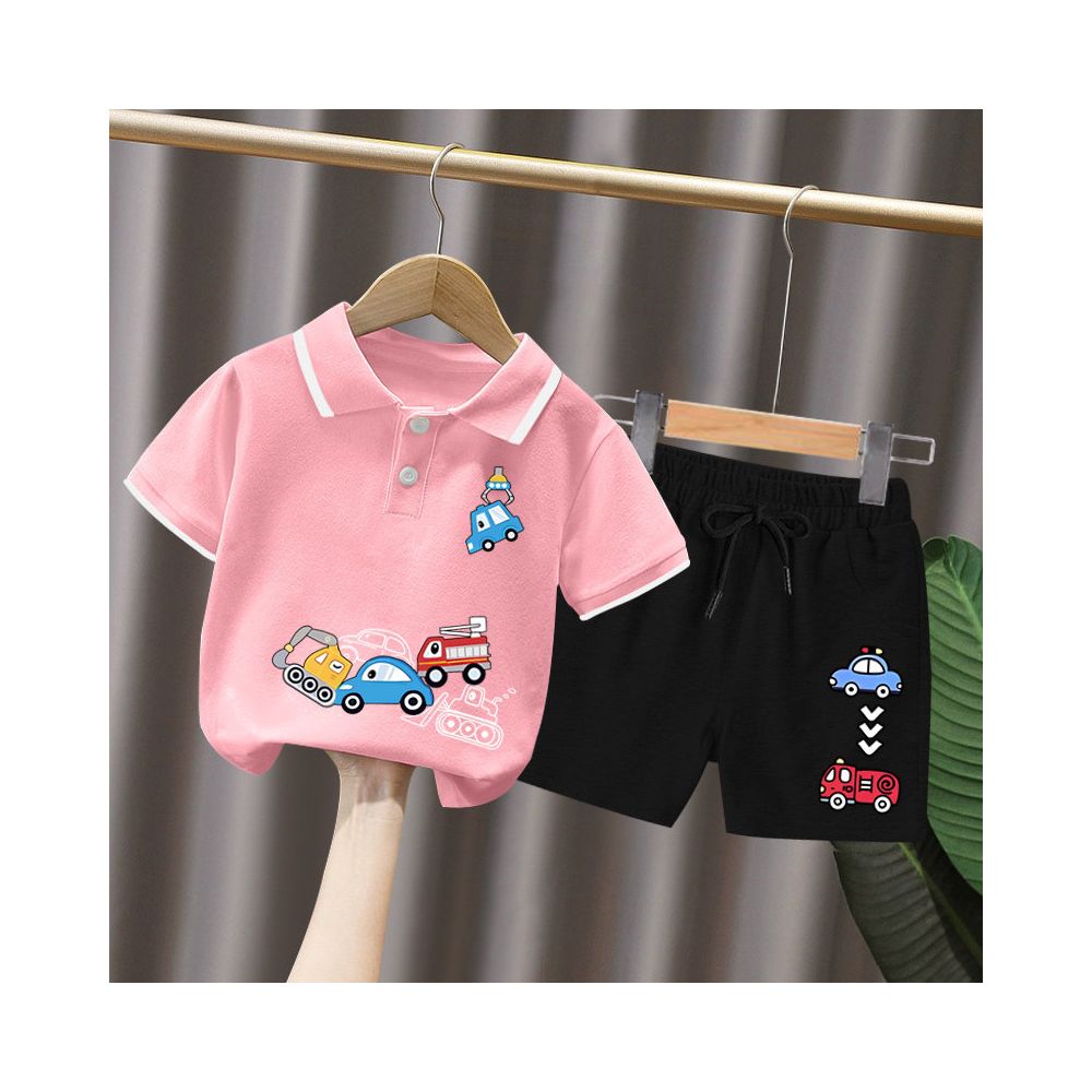 Boys short sleeved set 3 year old baby Korean style and Western style polo shirt summer clothes children s summer popular and handsome clothes