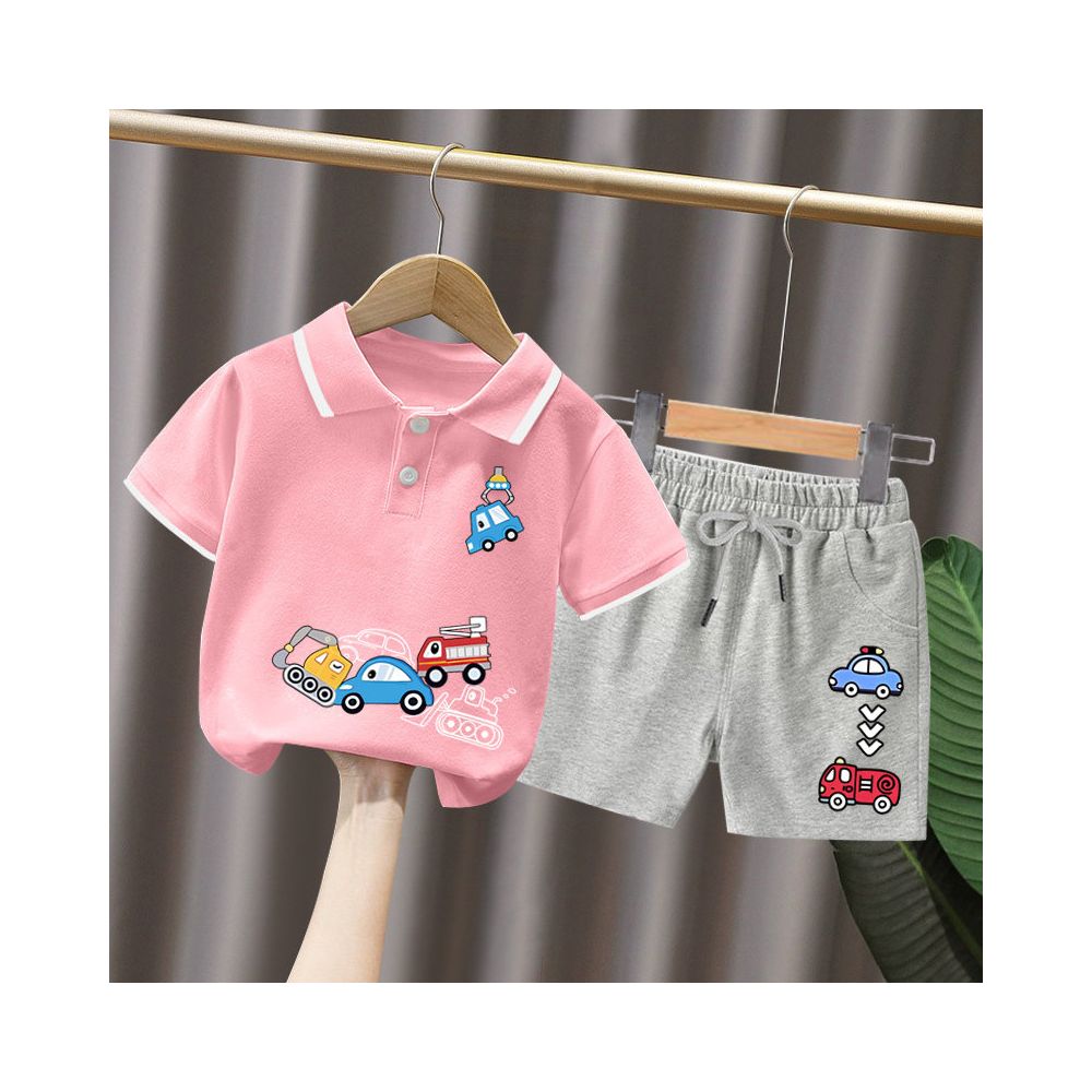 Boys short sleeved set 3 year old baby Korean style and Western style polo shirt summer clothes children s summer popular and handsome clothes