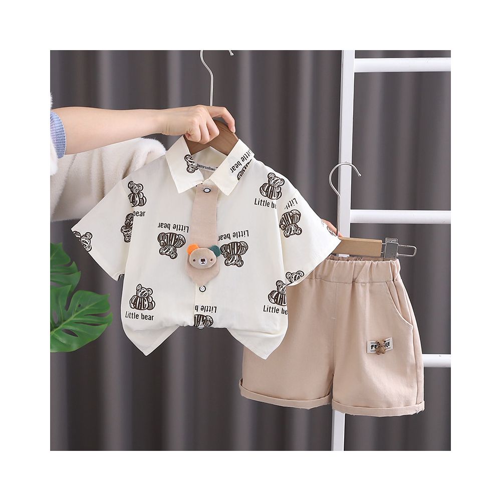 summer thin children s shirt short sleeved 2 Korean version trendy cool 1 year old boy s summer outfit