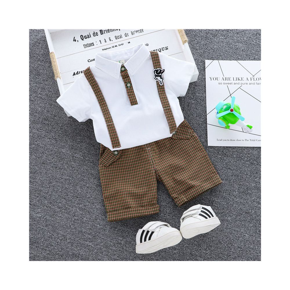 Children s clothing boys short sleeved shorts set 2025 summer baby fashion 1 3 cartoon T shirt shorts two piece set image 1
