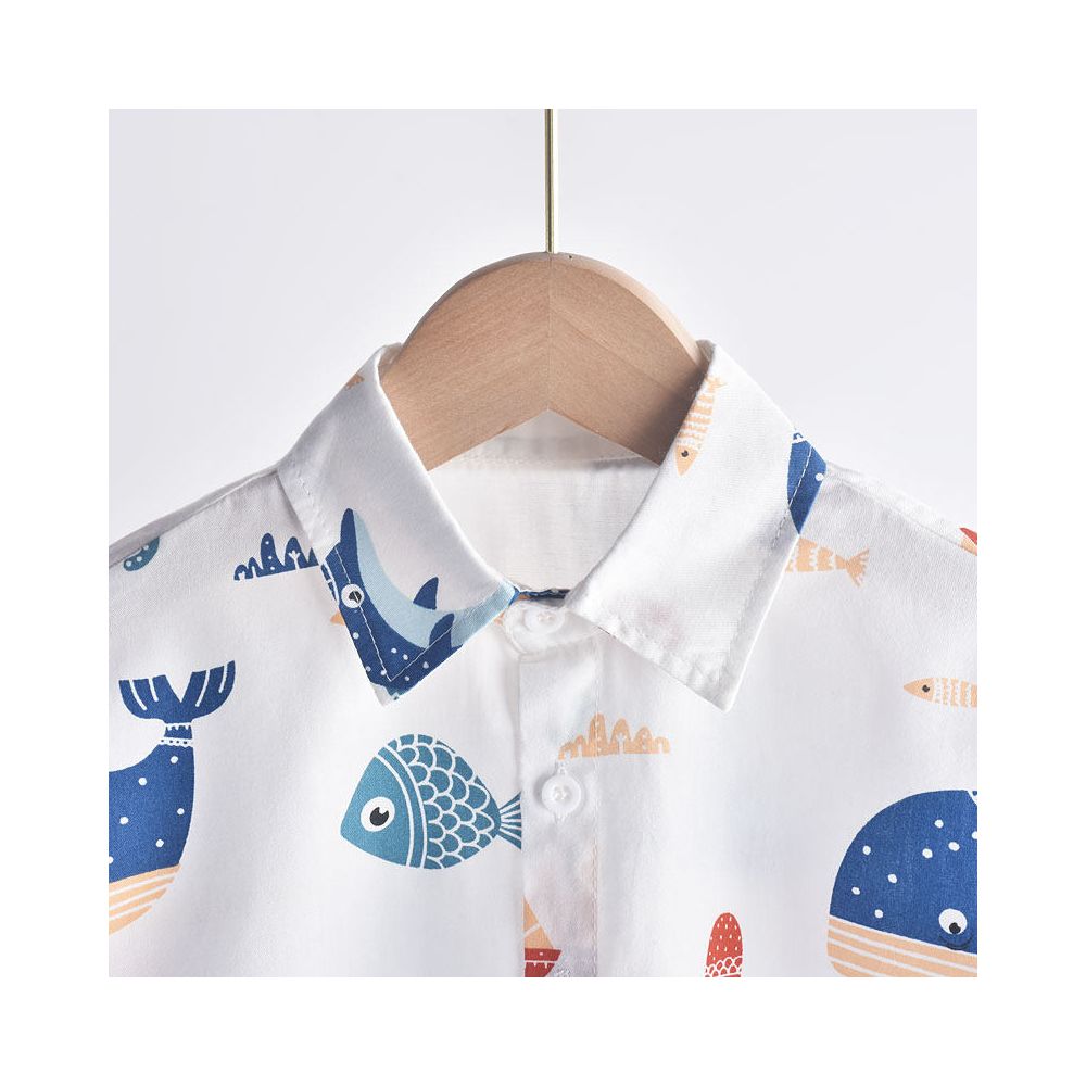 Children s Short sleeved Shirt Summer 2025 New Boys Summer Wear Thin Style Baby Handsome Shirt Children s Top Collar image 1