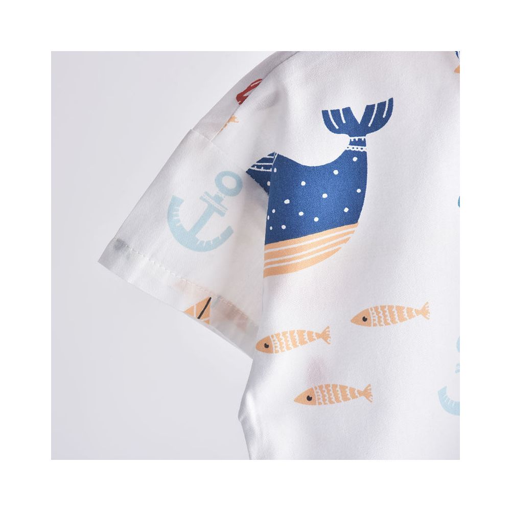 Children s Short sleeved Shirt Summer 2025 New Boys Summer Wear Thin Style Baby Handsome Shirt Children s Top Collar image 2