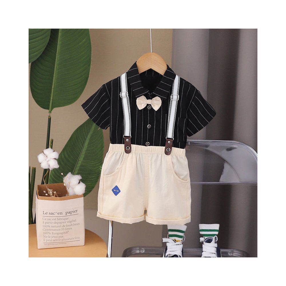 Boys summer overalls short sleeved set stylish 1 3 year old baby children s summer overalls shorts two piece set