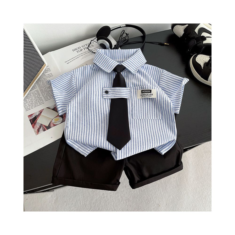2025 New Fashionable Baby Short Sleeve Two piece Set for Children s Summer Shirt and Boys Summer Set for 1 2 3 4 Years Old image 0