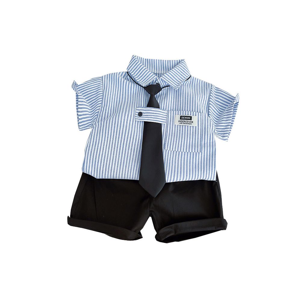 2025 New Fashionable Baby Short Sleeve Two piece Set for Children s Summer Shirt and Boys Summer Set for 1 2 3 4 Years Old image 4