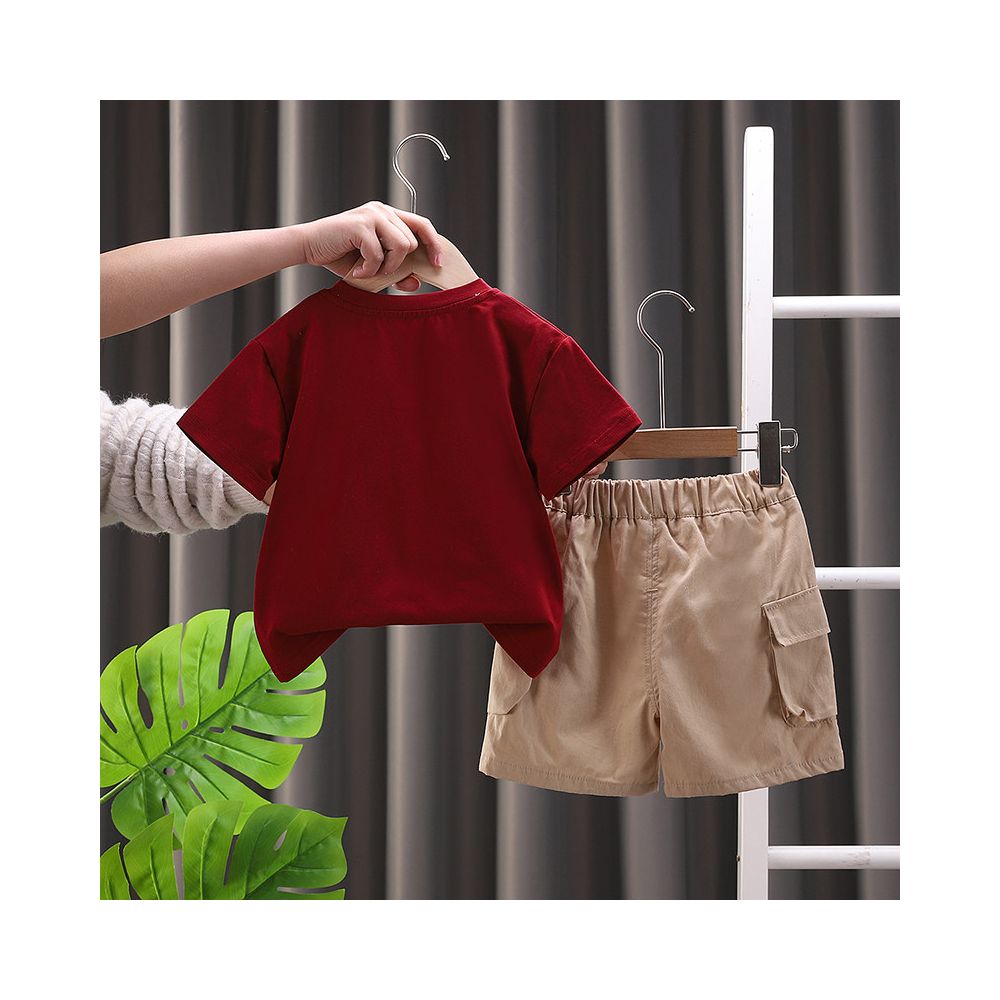 Boys Summer Short Sleeve Set 2025 New Children s Summer Thin Clothes for Children 1 2 3 Year Old Baby Summer Clothes image 3