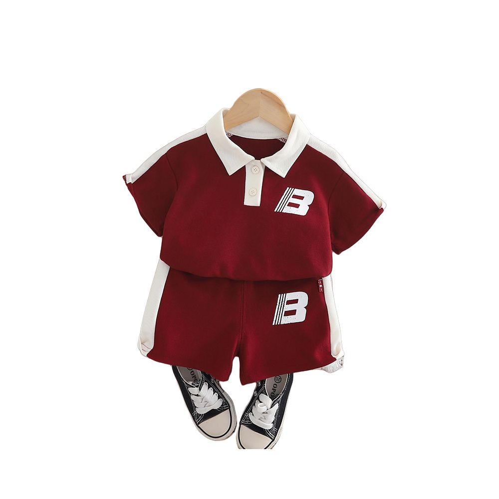 Boys and Girls Summer Handsome Set 2025 New Handsome Baby Polo Shirt Short Sleeve Casual Short Sleeve Two Piece Set Trendy image 4