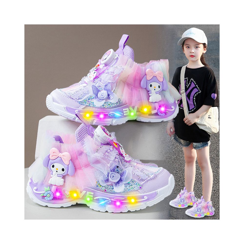 Kulomi Girls Shoes Summer 2025 New Luminous Children s Sports Shoes Luminous Little Girl Princess Dad Shoes image 0