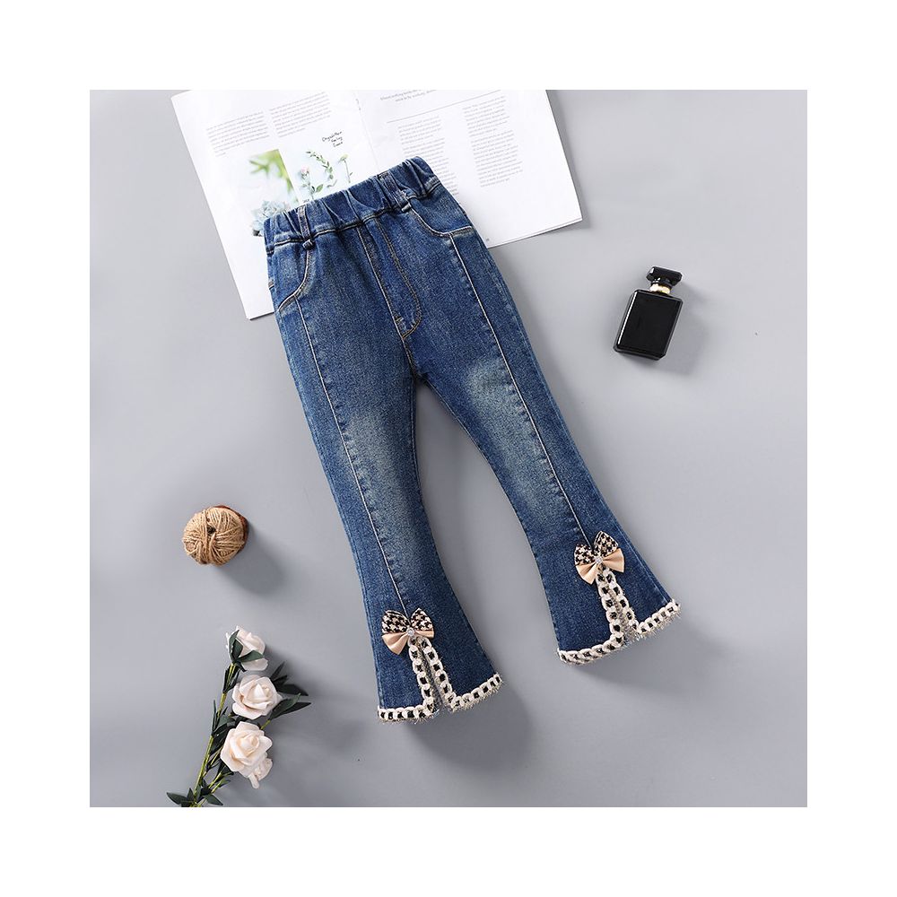 Girls autumn jeans 2025 new style children s pants Spring and Autumn style western style little girls autumn casual pants loose fit image 0