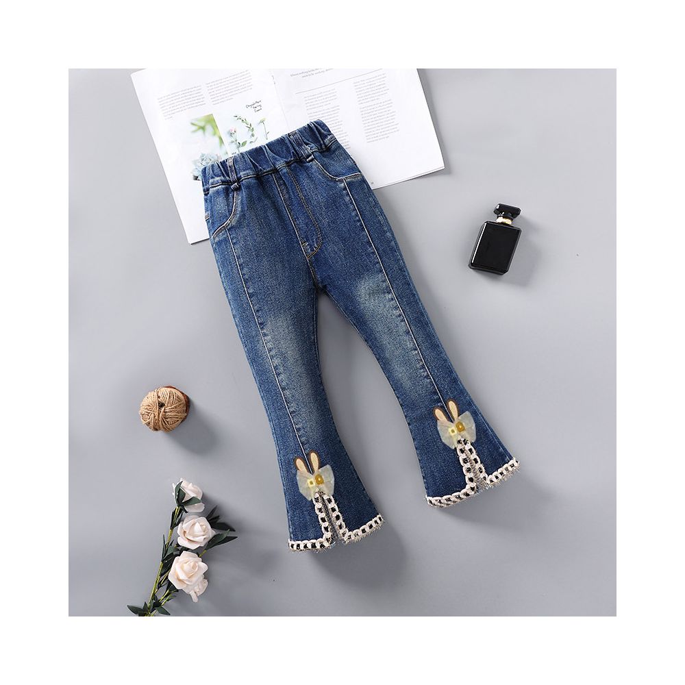 Girls autumn jeans 2025 new style children s pants Spring and Autumn style western style little girls autumn casual pants loose fit