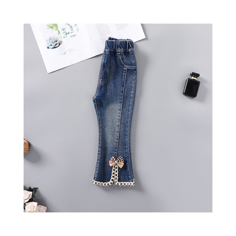 Girls autumn jeans 2025 new style children s pants Spring and Autumn style western style little girls autumn casual pants loose fit image 3
