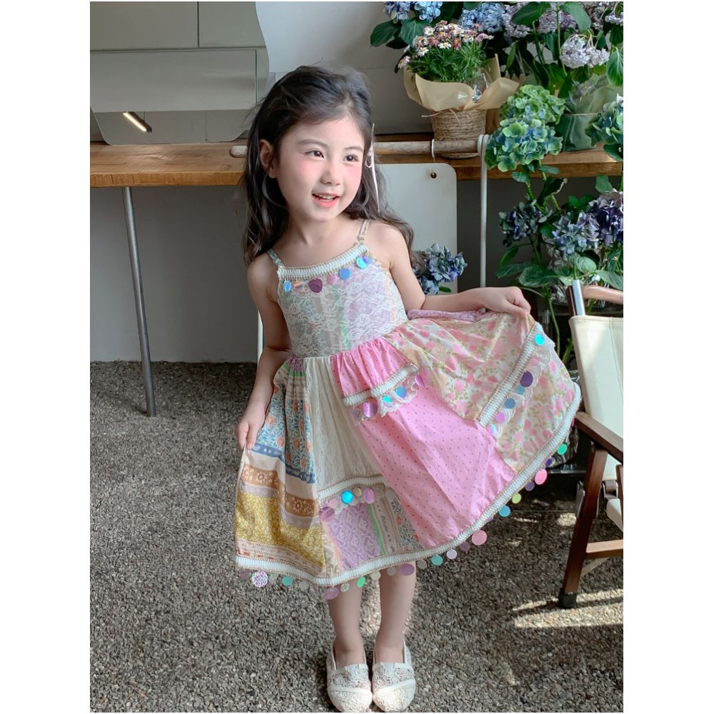 Clearance Girls Dress 2025 New Fashionable Baby Bohemian Style Vest Princess Dress Children s Summer Dress image 1