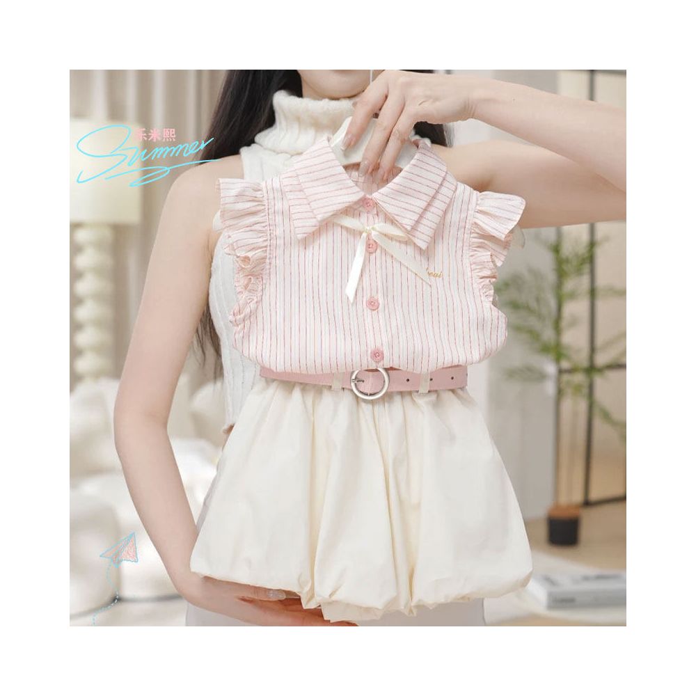 Girl s flying sleeve shorts set summer dress women s treasure lace western style shirt skirt and pants bow tie super hot two piece set