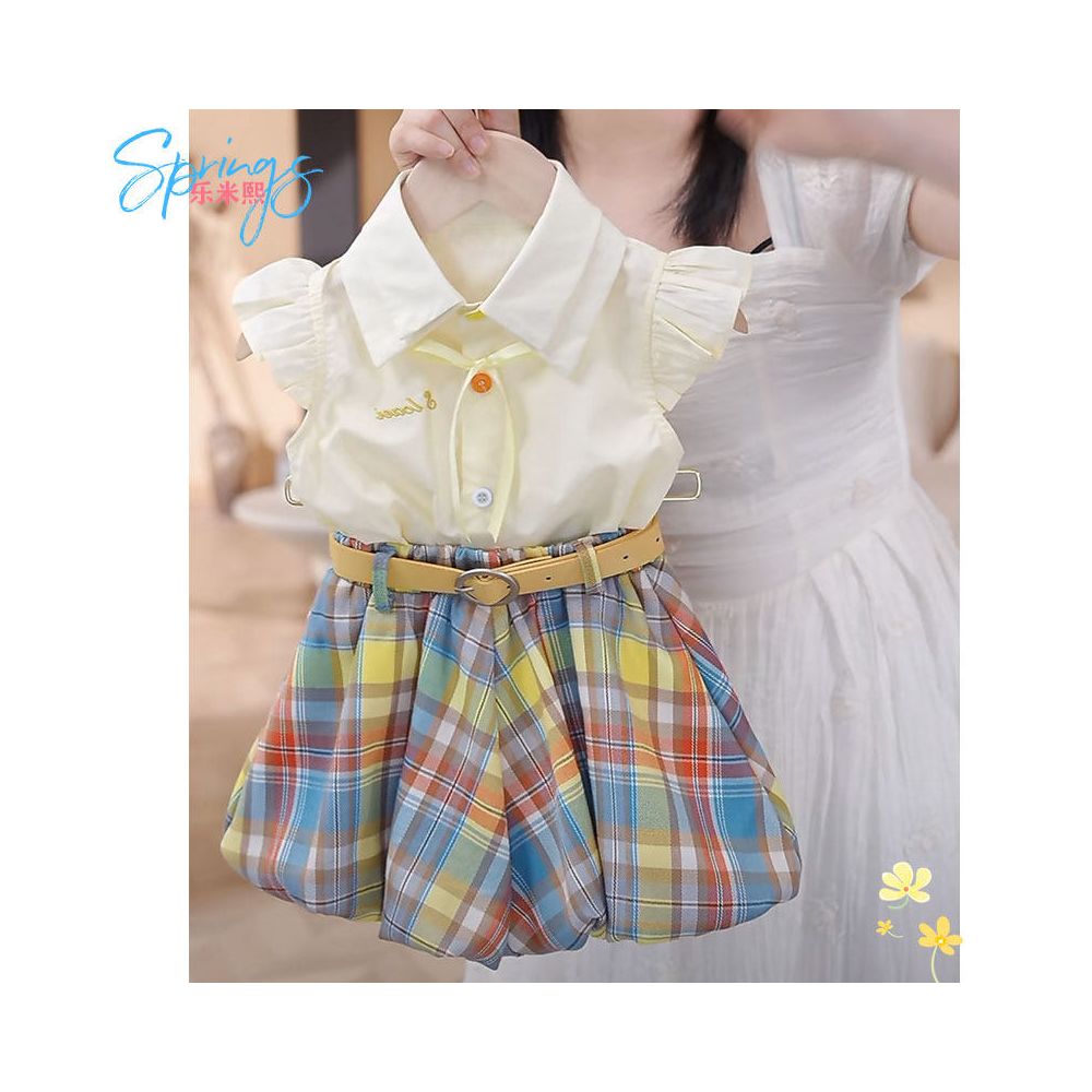 Girl s flying sleeve shorts set summer dress women s treasure lace western style shirt skirt and pants bow tie super hot two piece set