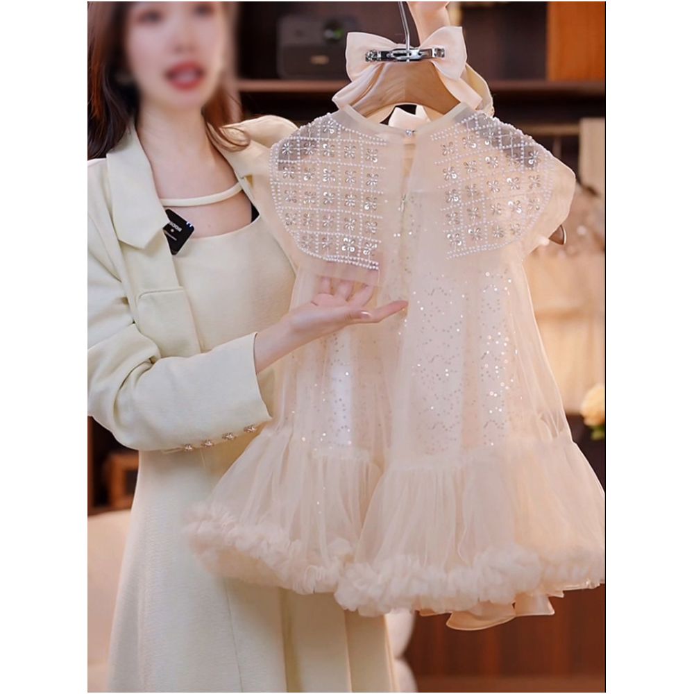 Girls Dress Summer Luxury 2025 New Snow White Skirt Children s Wear Summer Style Little Girls Elegance image 0