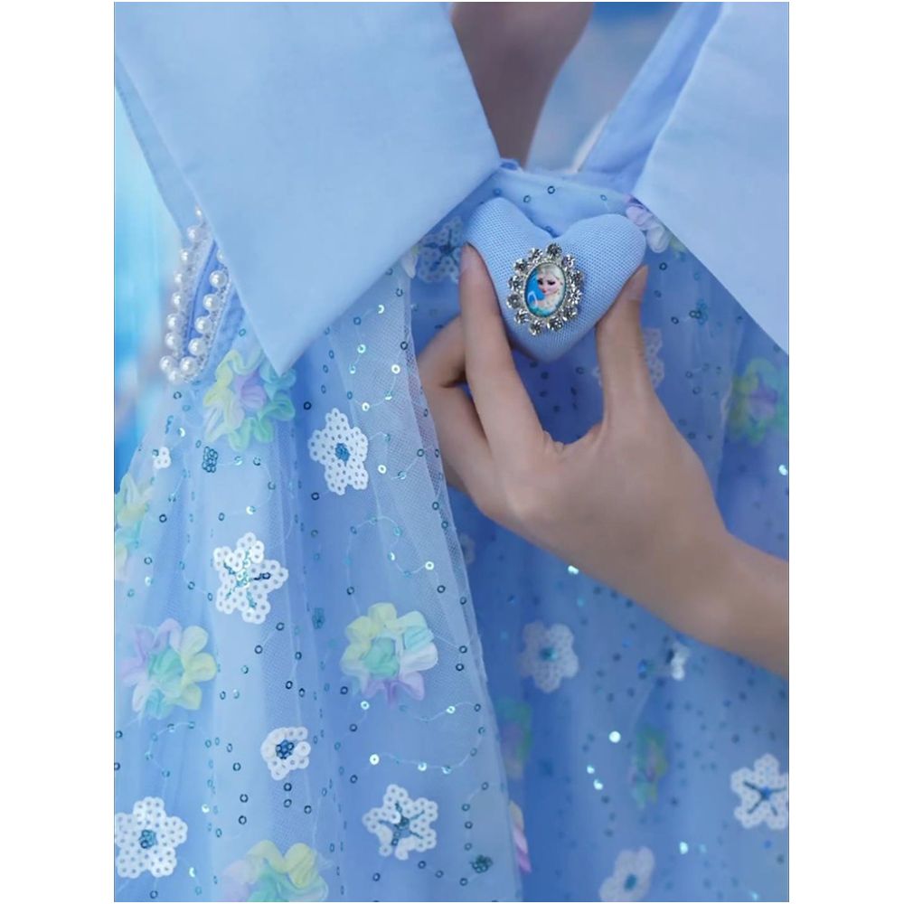 Girl Elsa Dress Summer 2025 New Fashionable Children s Frozen Skirt Girl Summer Princess Dress image 1