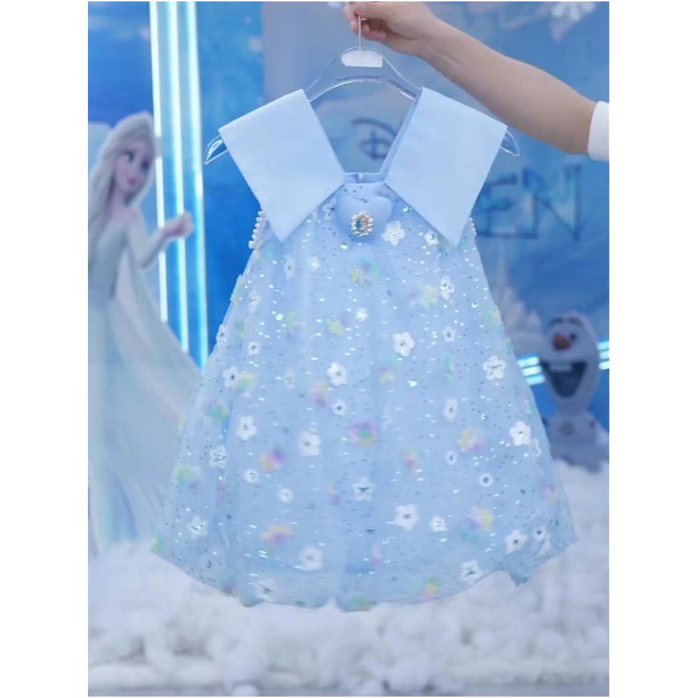 Girl Elsa Dress Summer 2025 New Fashionable Children s Frozen Skirt Girl Summer Princess Dress image 3