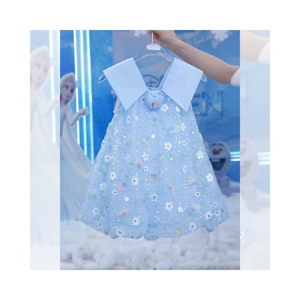 Girl Elsa Dress Summer 2026 New Fashionable Children s Frozen Skirt Girl Summer Princess Dress