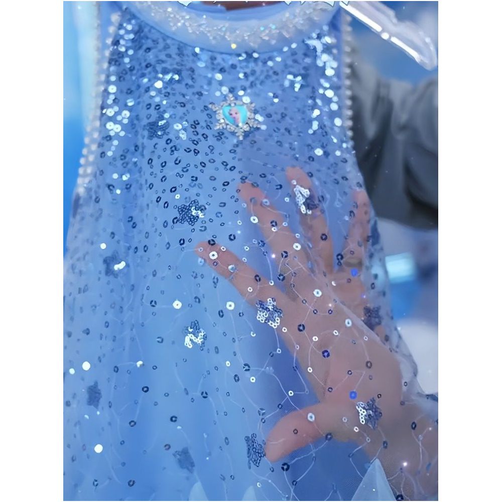 Girls Summer 2025 New Children s Frozen Summer Dress Girls Summer Elsa Princess Dress image 2