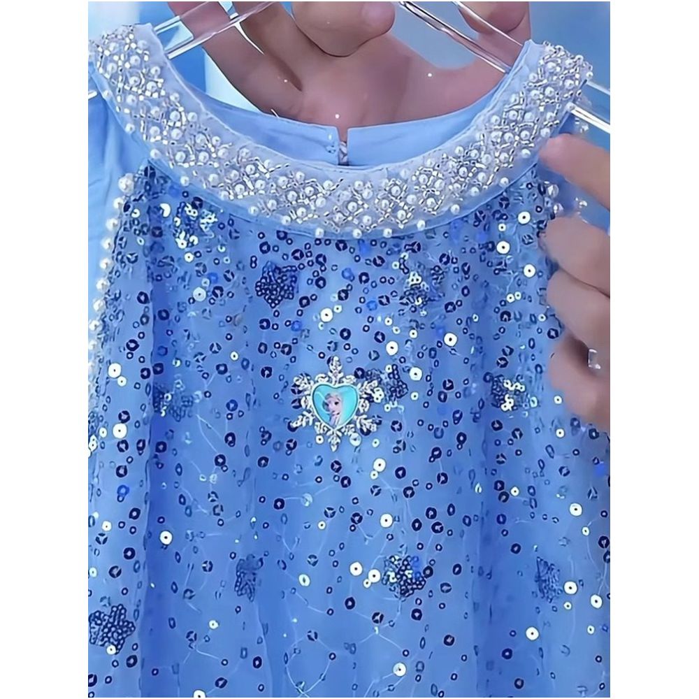 Girls Summer 2025 New Children s Frozen Summer Dress Girls Summer Elsa Princess Dress image 3