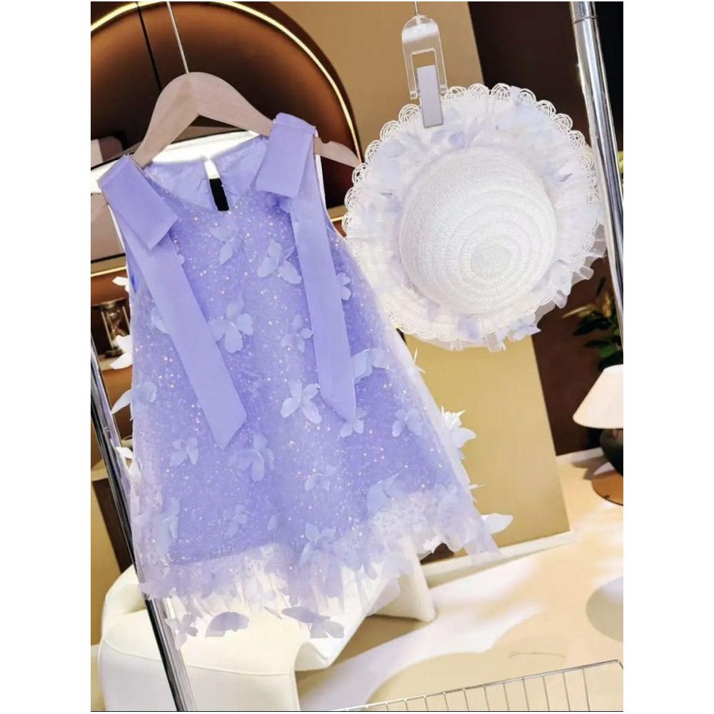 Girls summer dress sequin dress mesh summer 2025 new stylish dress children s baby princess dress super cute image 0