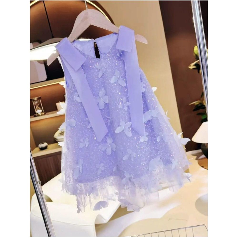 Girls summer dress sequin dress mesh summer 2025 new stylish dress children s baby princess dress super cute image 2