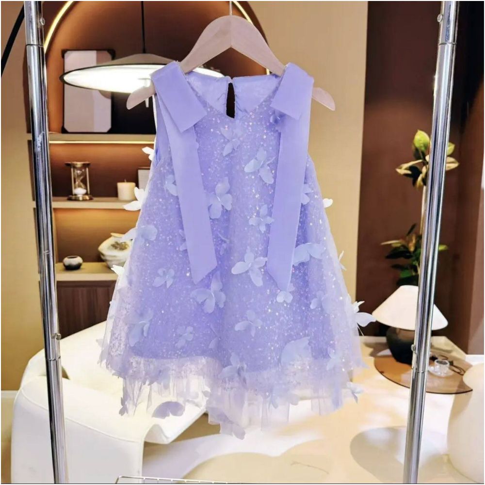 Girls summer dress sequin dress mesh summer 2025 new stylish dress children s baby princess dress super cute