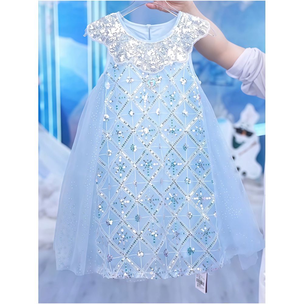 Girl Elsa Princess Dress Summer Dress 2025 New Style Children s Elegant Mesh Dress Girl Summer Thin Dress image 0