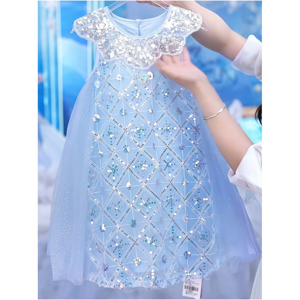 Girl Elsa Princess Dress Summer Dress 2025 New Style Children s Elegant Mesh Dress Girl Summer Thin Dress image 2