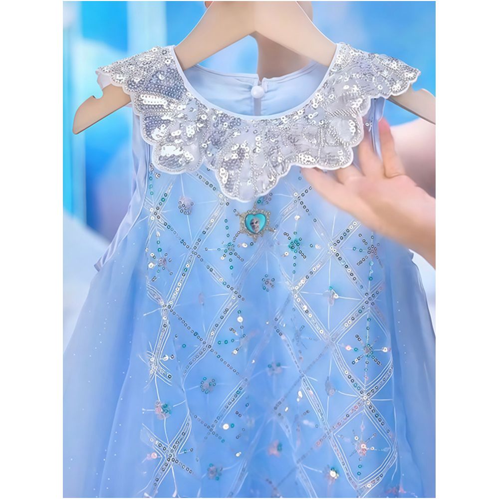 Girl Elsa Princess Dress Summer Dress 2025 New Style Children s Elegant Mesh Dress Girl Summer Thin Dress image 4