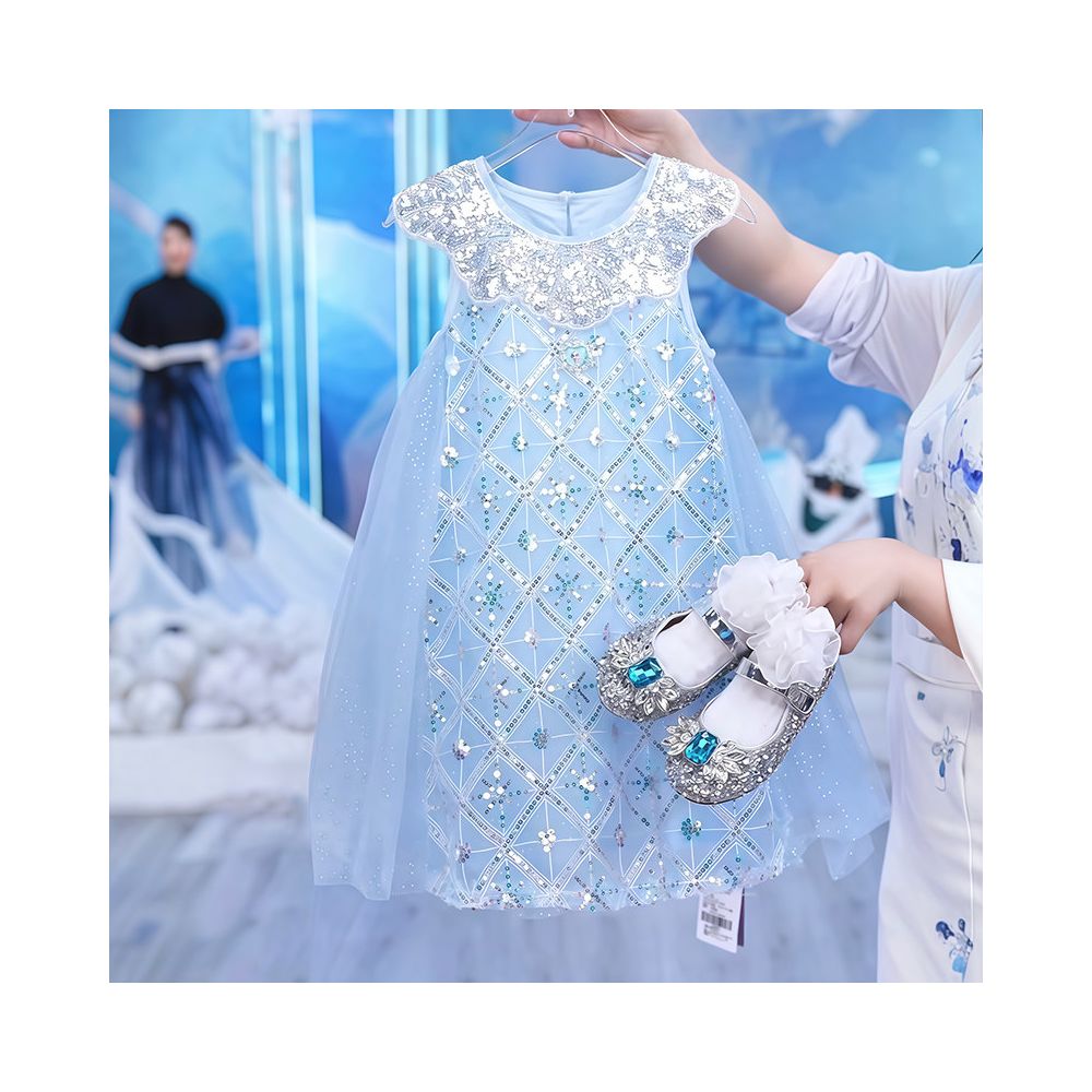 Girl Elsa Princess Dress Summer Dress New Style( only dress)