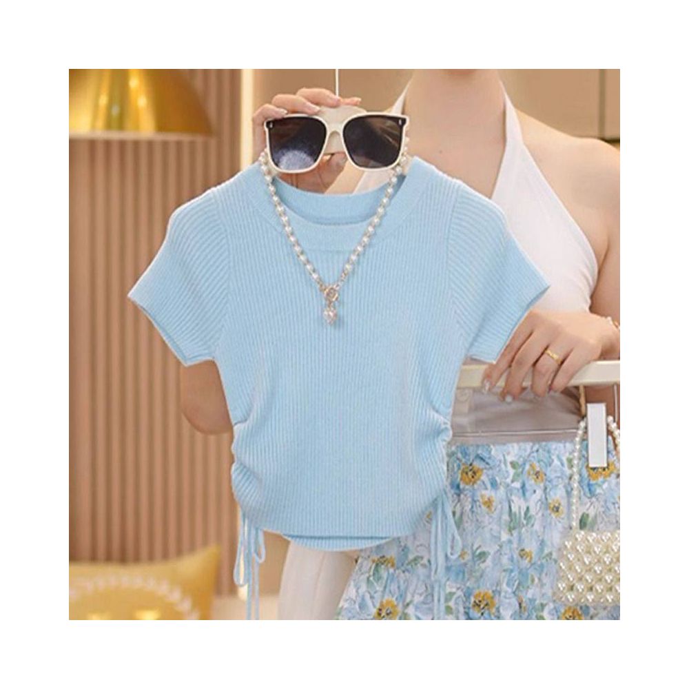 Girls floral skirt set for summer 2025 new children s summer outfit girls waist cinched T shirt two piece set stylish