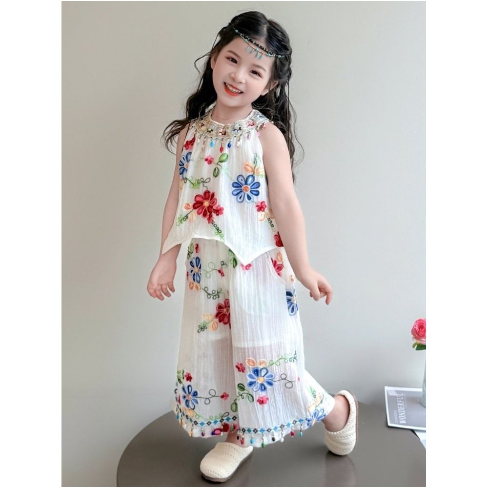 Girls Set Summer 2025 New Fashionable Children s Super Beautiful Summer Clothes Children s Super Hot Beautiful Clothes Two Piece Set image 4