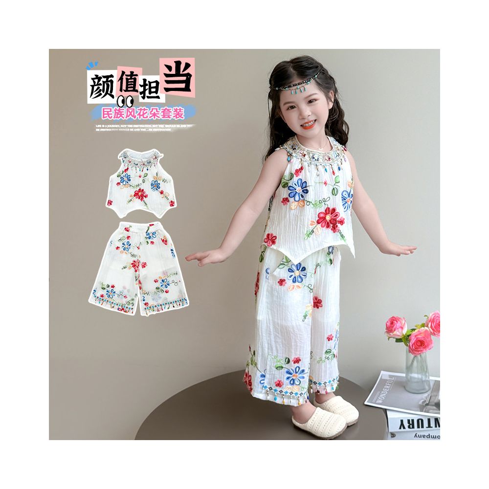 Girls Set Summer 2025 New Fashionable Children s Super Beautiful Summer Clothes Children s Super Hot Beautiful Clothes Two Piece Set