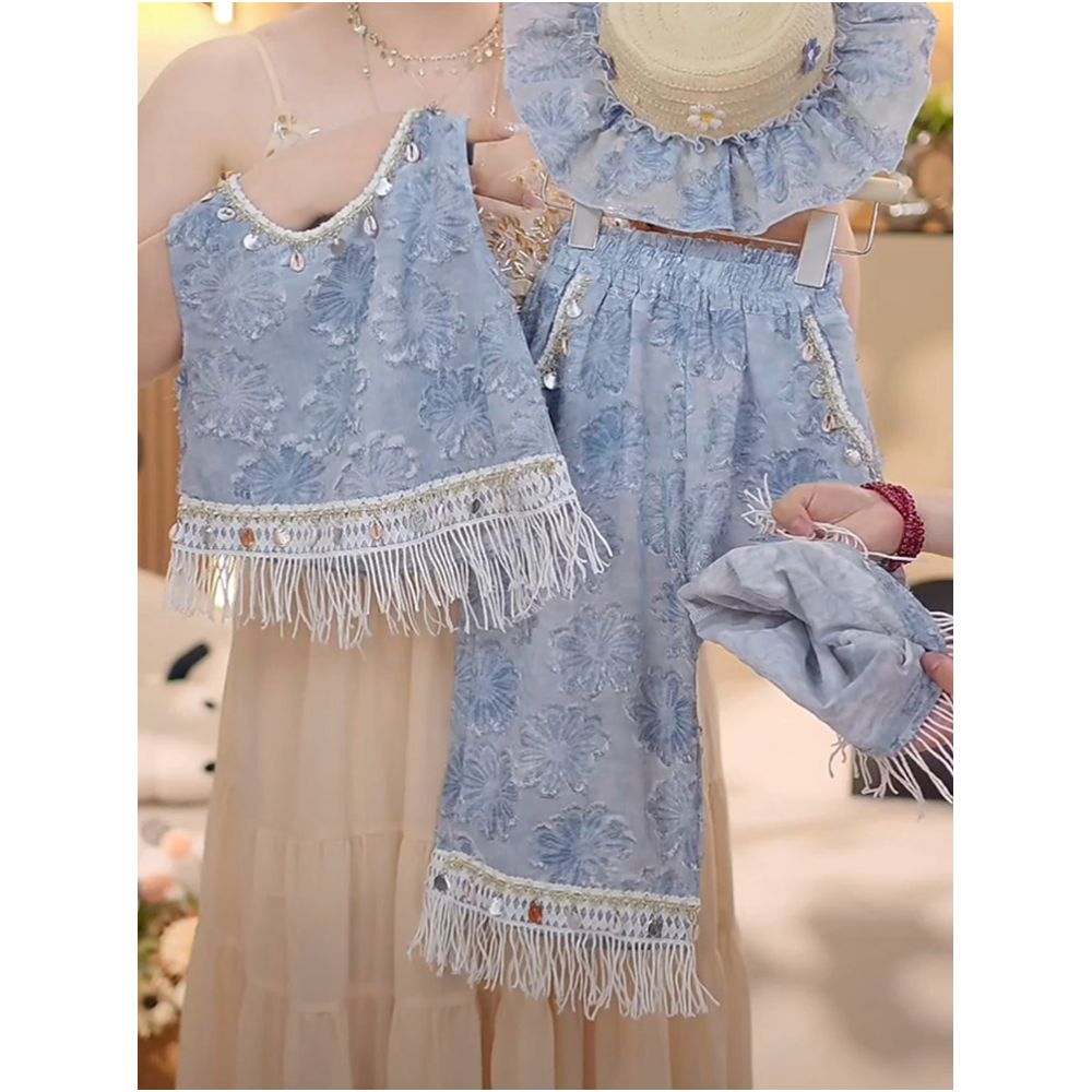 Girls Summer Set 2025 New Cool and Sassy Summer Dress Fashionable Western Style Super Hot Summer Dress Set image 0