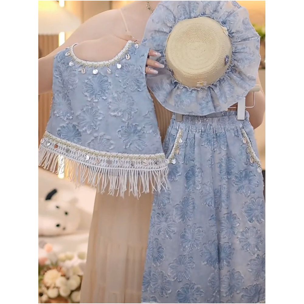 Girls Summer Set 2025 New Cool and Sassy Summer Dress Fashionable Western Style Super Hot Summer Dress Set image 1