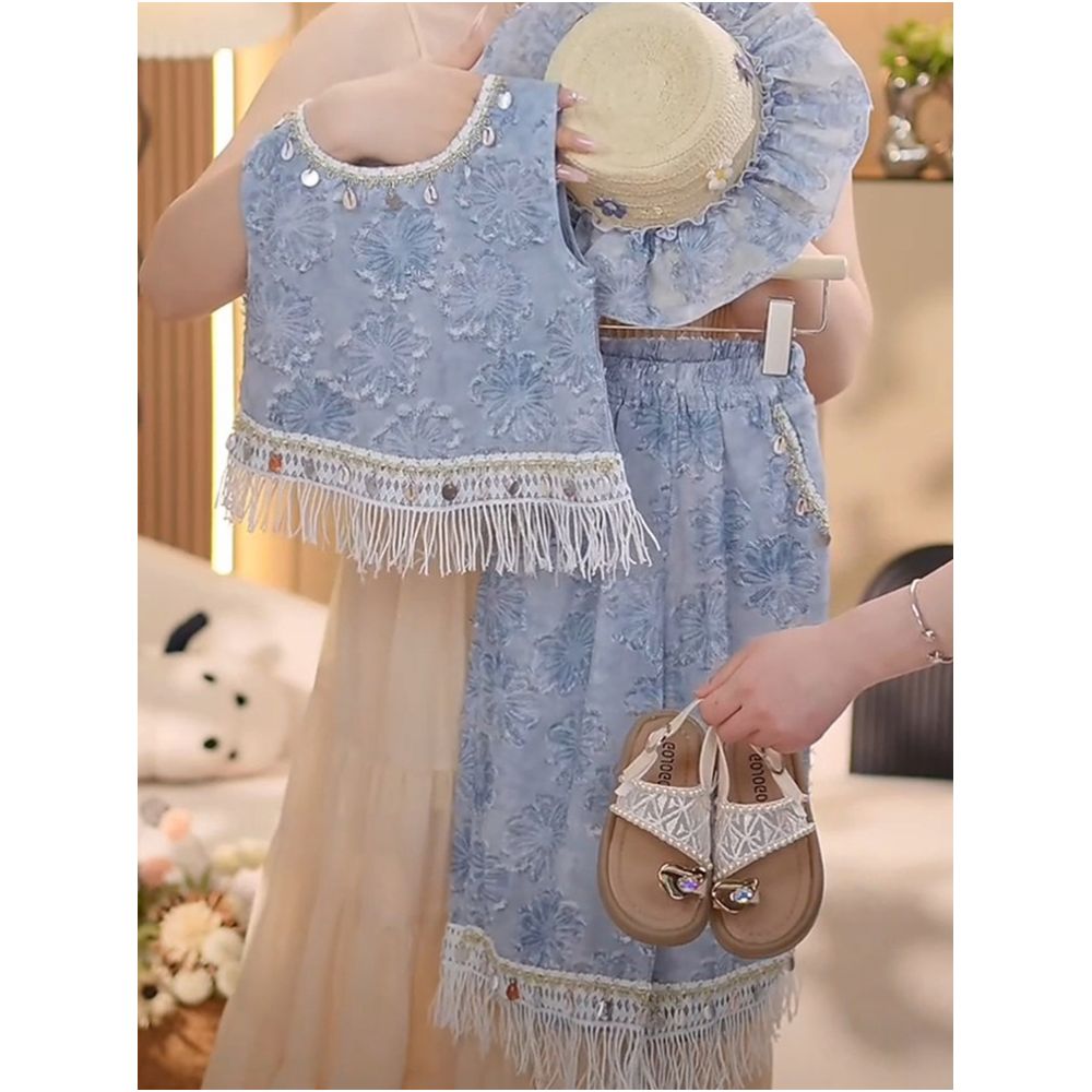 Girls Summer Set 2025 New Cool and Sassy Summer Dress Fashionable Western Style Super Hot Summer Dress Set image 2