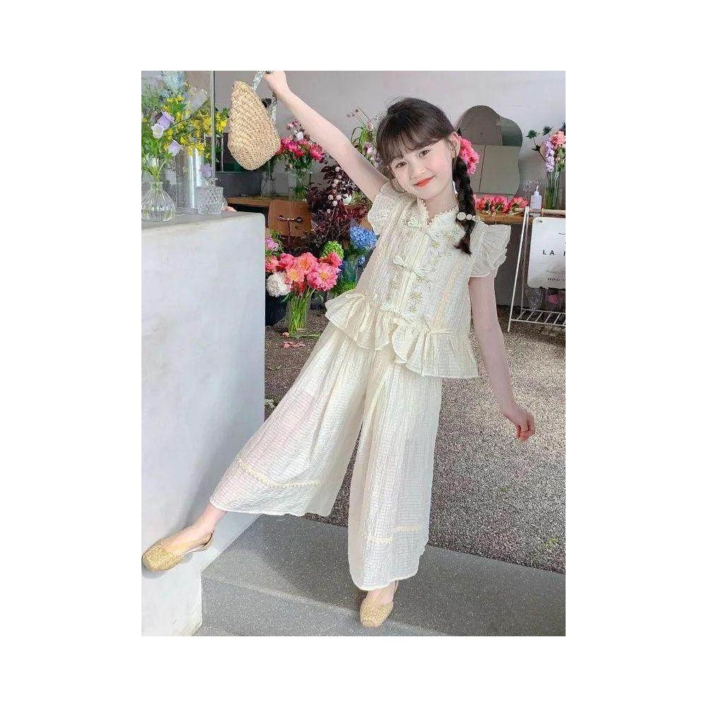 Girls Summer Dress Set 2025 New Style Chinese Style Clothes Children s Fashion Summer Two Piece Set for Big Kids image 3