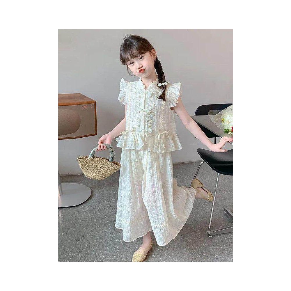 Girls Summer Dress Set 2025 New Style Chinese Style Clothes Children s Fashion Summer Two Piece Set for Big Kids image 4