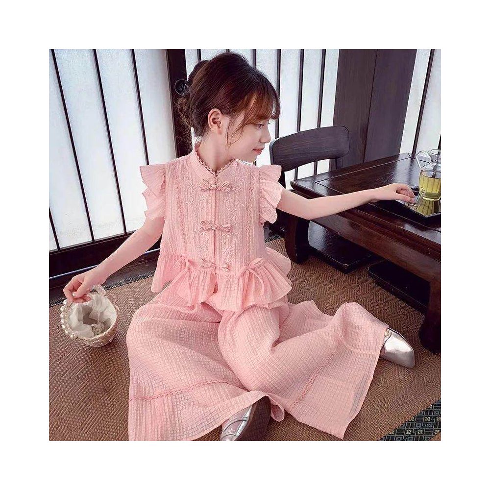 Girls Summer Dress Set New Style Chinese Style Clothes Children s Fashion Summer Two Piece Set for Big Kids