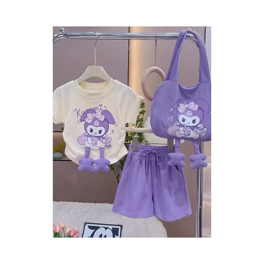 Girls Summer Sports Set 2025 New Style Children s Fashion Two piece Set Girls Summer Clothing Kuromi Clothes image 0