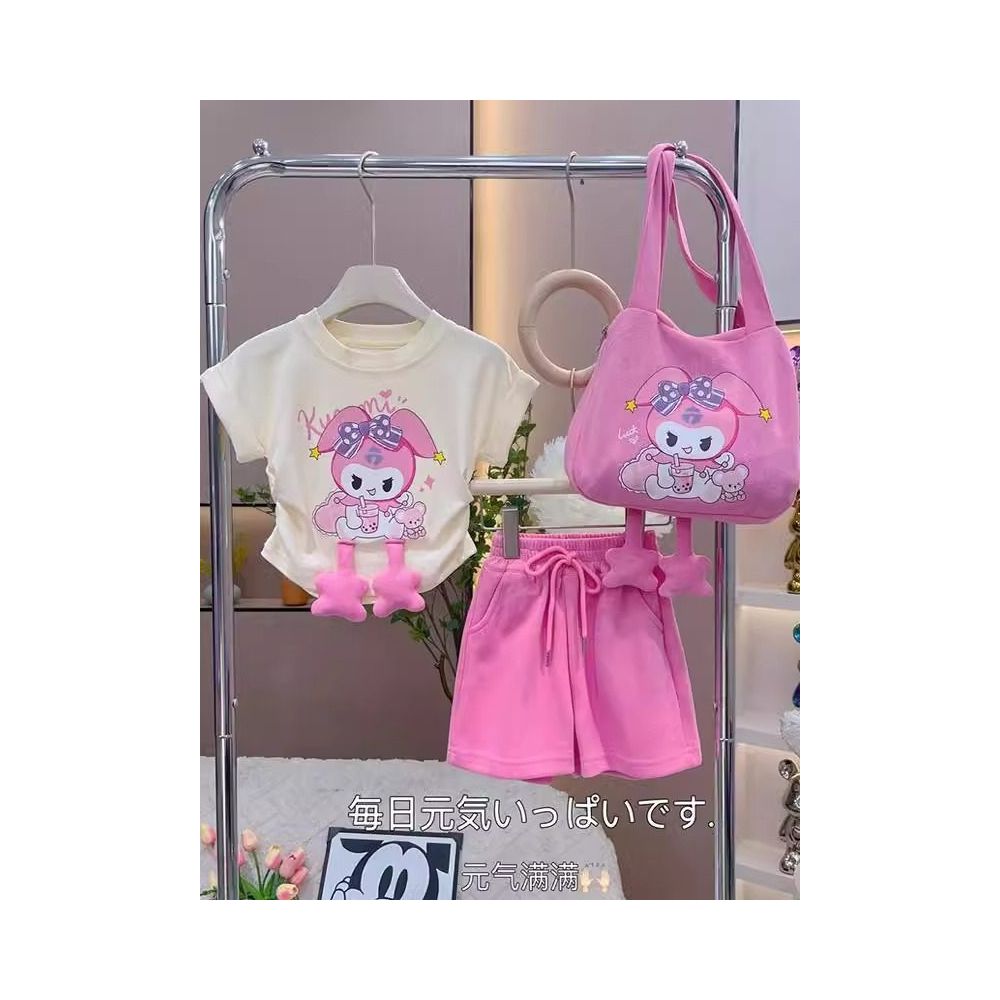 Girls Summer Sports Set 2025 New Style Children s Fashion Two piece Set Girls Summer Clothing Kuromi Clothes image 1